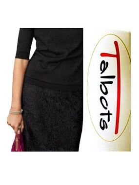 Talbots Classic Fit Petites 0P Black Lace Overlay Skirt Elegant Career Evening